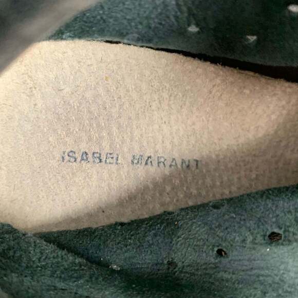 ISABEL MARANT Black Leather Perforated Wedge Sneakers - Picture 6 of 6